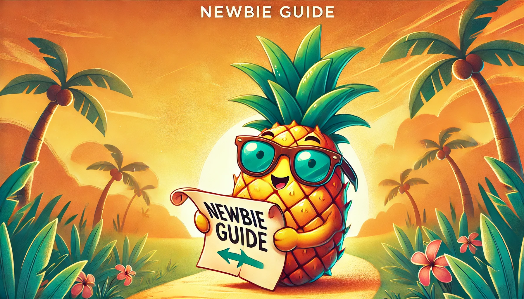 A pineapple looking at a newbie guide.