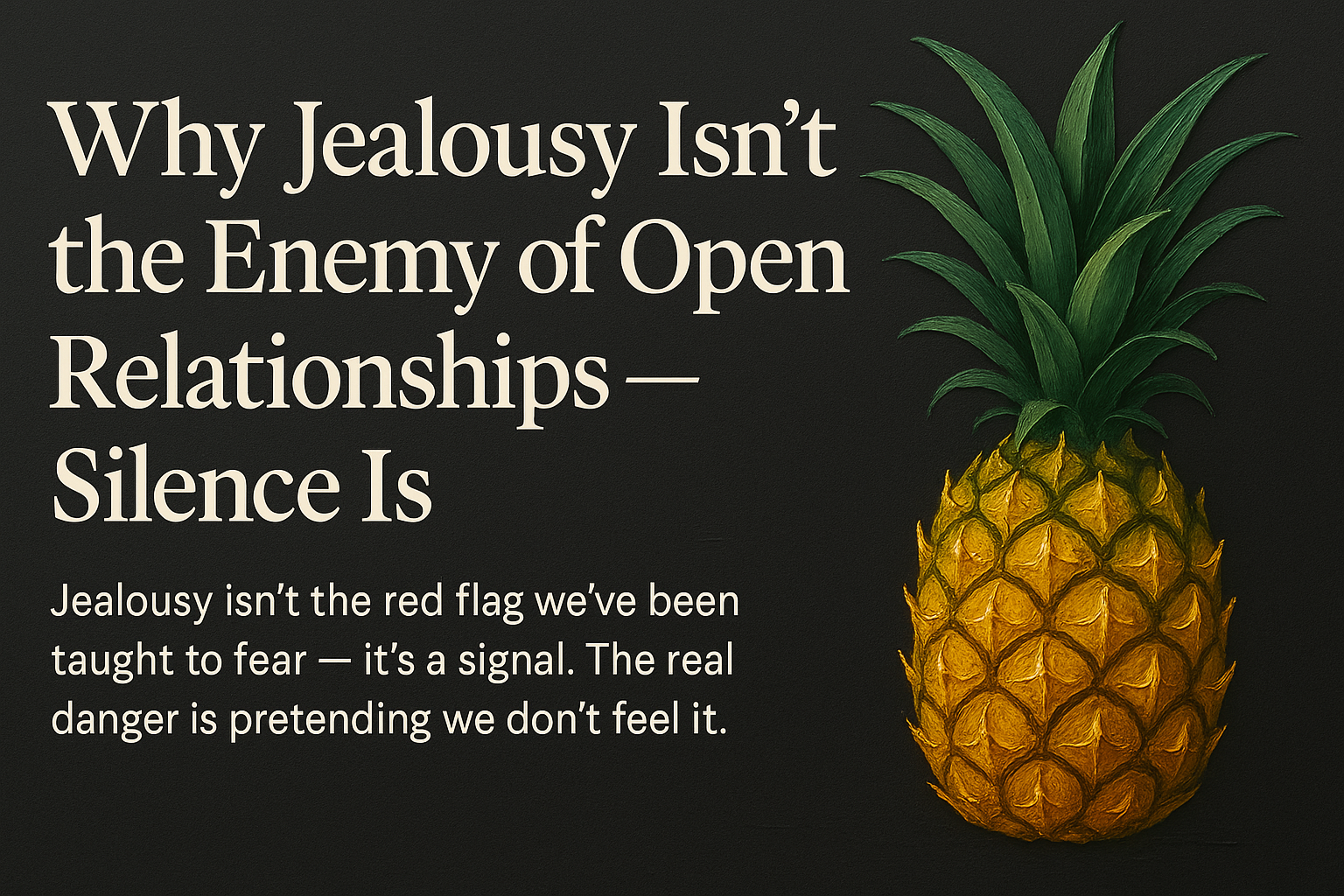 Why Jealousy Isn’t the Enemy of Open Relationships — Silence Is